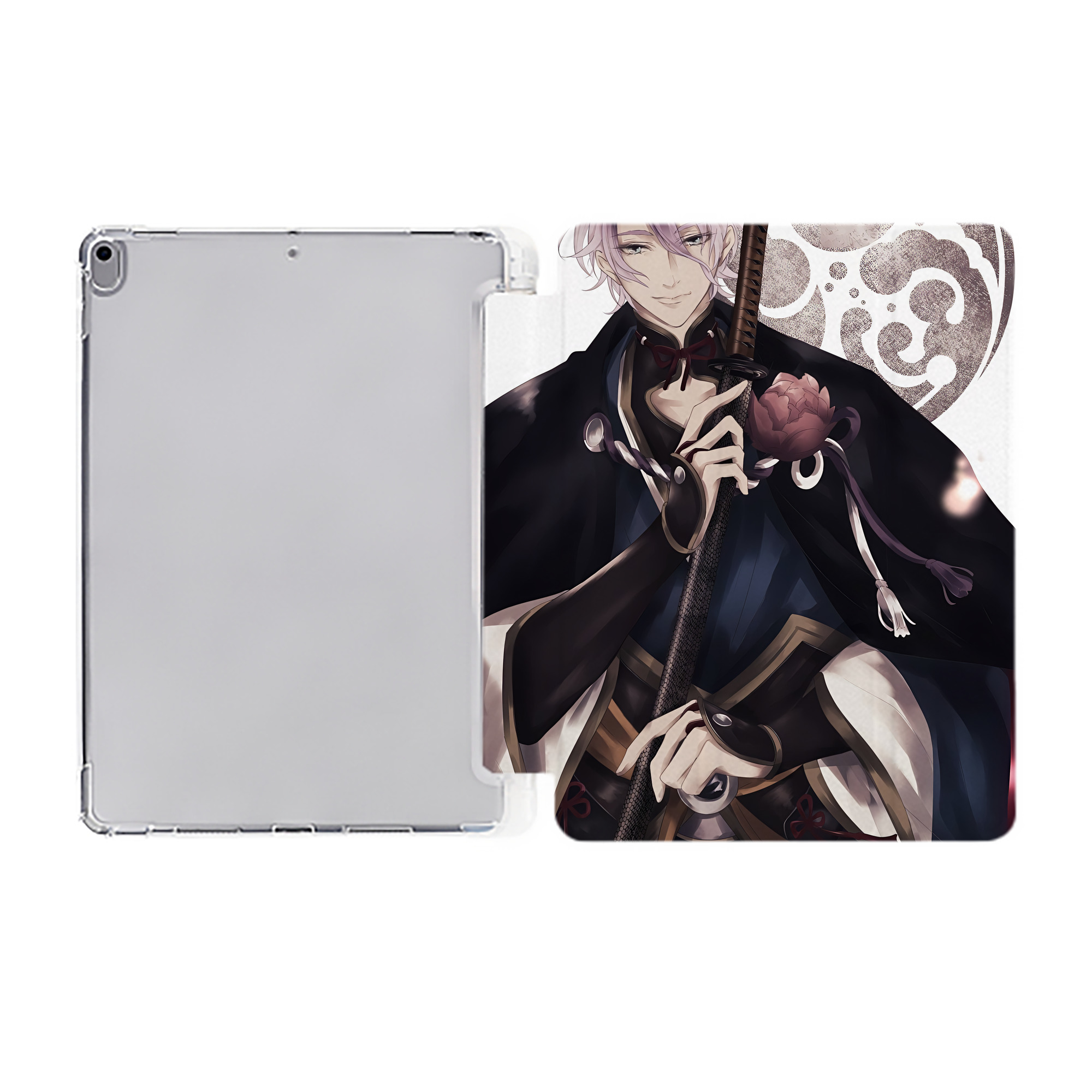 （画像用） 刀剣乱舞 Touken Ranbu IPad ケース ペン収納付き 三つ折りスタンド PUレザー×シリコン 対応機種9.5/10.5/10.9インチ